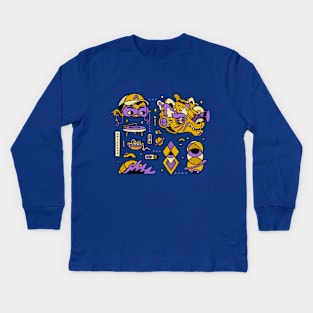 Purple Wolf Pack Kids Long Sleeve T-Shirt